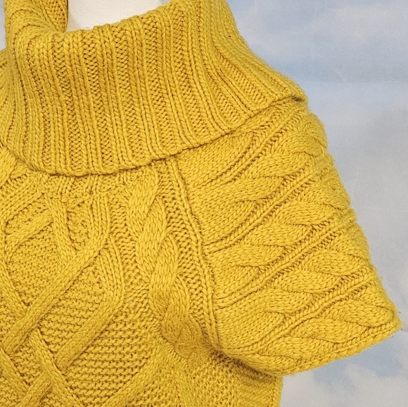 LOFT | WOOL BLEND SHORT SLEEVE FUNNEL NECK SWEATER KNIT TOP - Picture 13 of 16